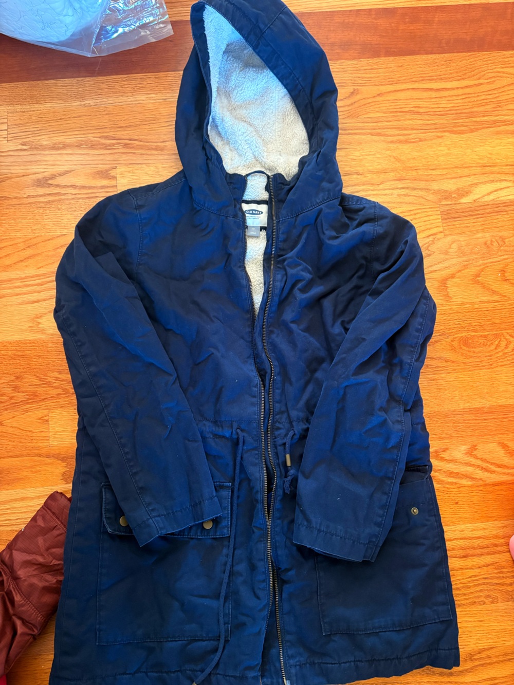 Womens Navy Zip-Front Jacket